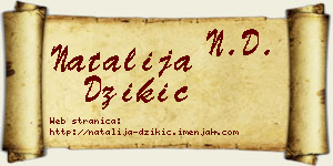 Natalija Džikić vizit kartica